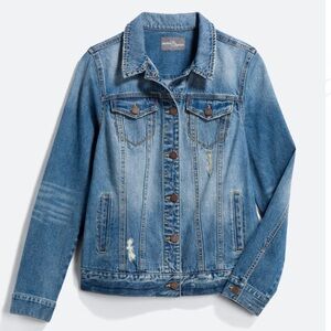 Market & Spruce Camila Boyfriend Distressed Denim Jacket